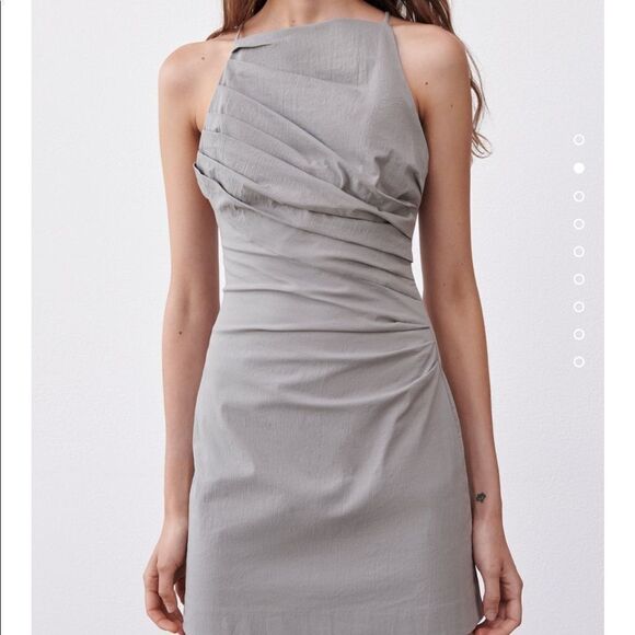 Zara draped linen dress - Picture 2 of 8